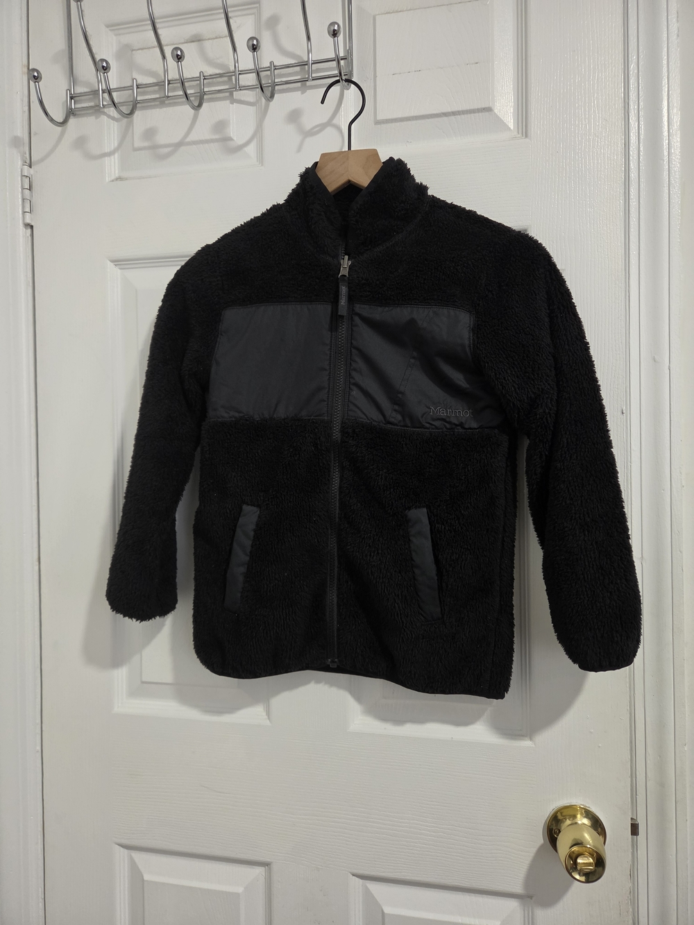 Marmot Kids Black Sherpa Fleece Jacket - Lightweight Cozy Coat